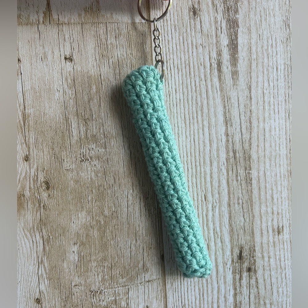 Crocheted Mint Keychain